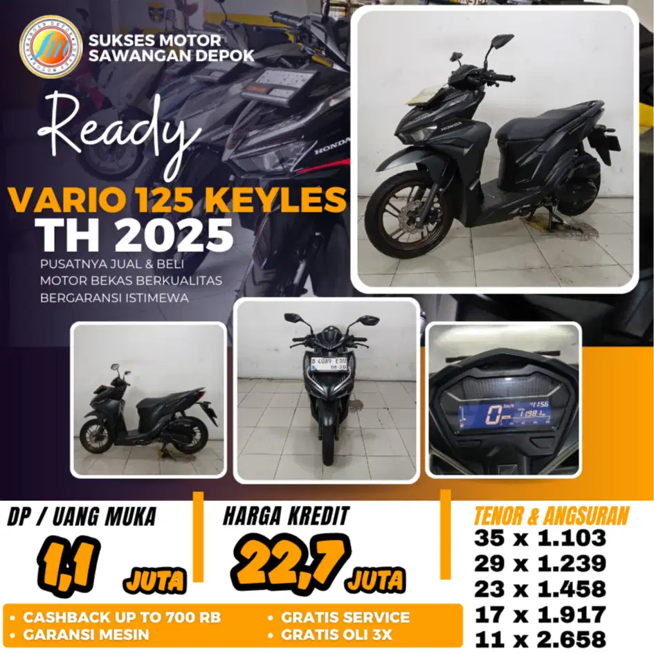MULUS VARIO 125 CBS ISS TH 2025 HITAM DOF UNIT ISTIMEWA BERGARANSI