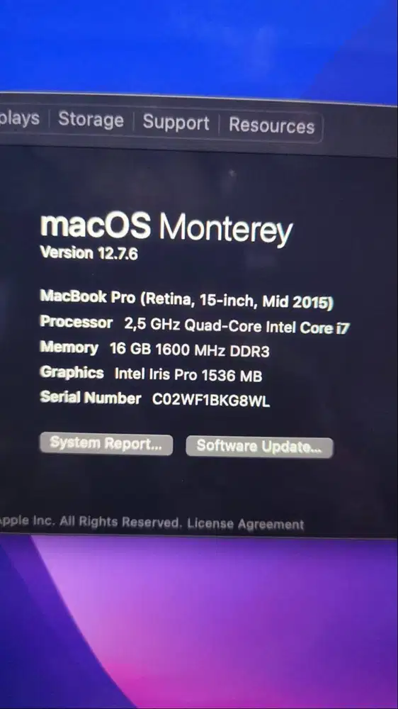 MacBook Pro 15 Inch Mid 2015 – Core i7 | RAM 16GB | SSD 512GB
