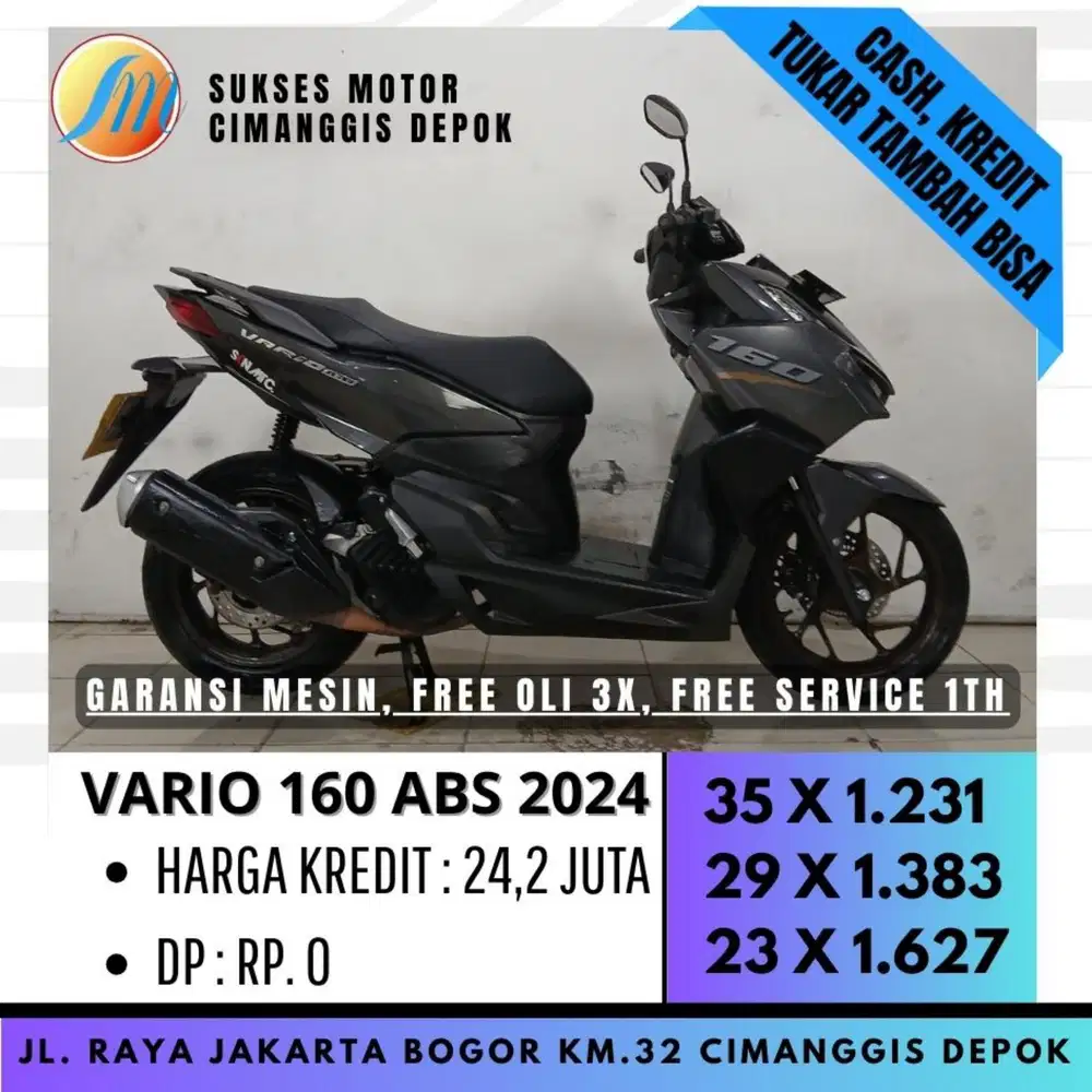 DP NOL VARIO 160 ABS 2024 PROMO SUKSES MTR FREE SERVICE 1TH