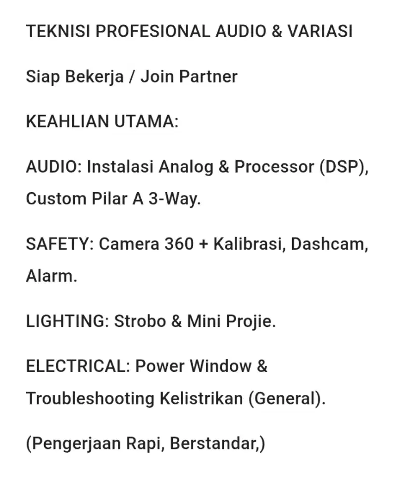 Audio dan variasi mobil