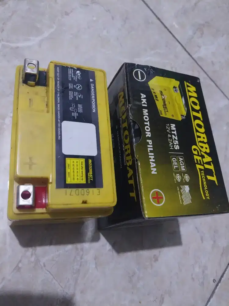 Aki kering motorbatt MTZ5S, baru pakai 3 bulan, Fino, Mio J, Xeon, Jup