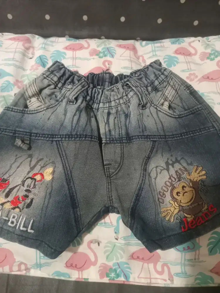 Celana jeans  pendek  anak laki laki usia 1 sampai 3 tahun