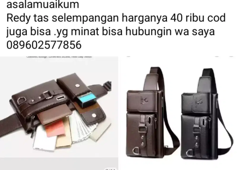 Redy tas selempang.untuk laki laki wanita