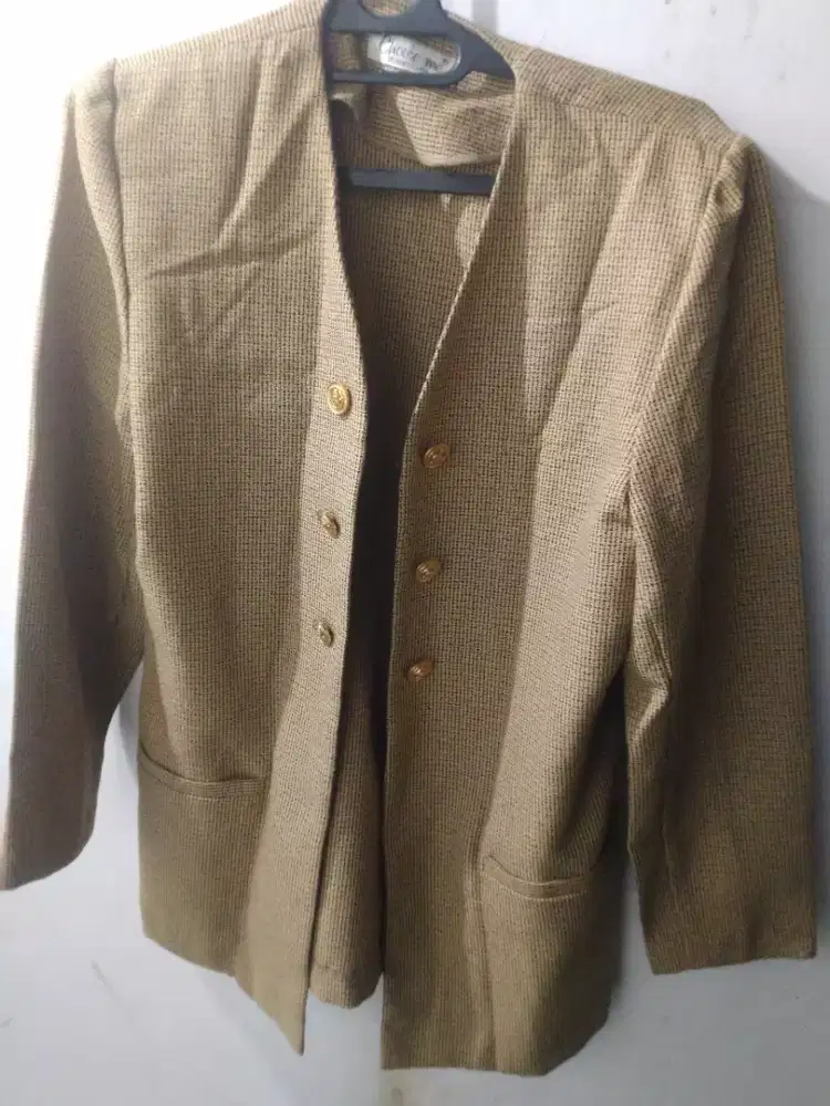Blazer coklat motif