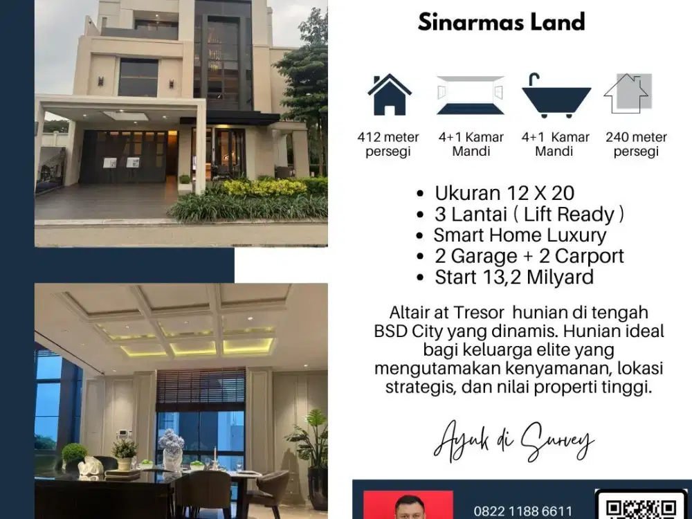 Tresor BSD Rumah Mewah 3 Lantai Private Lift dan Rooftop di Kawasan Premium