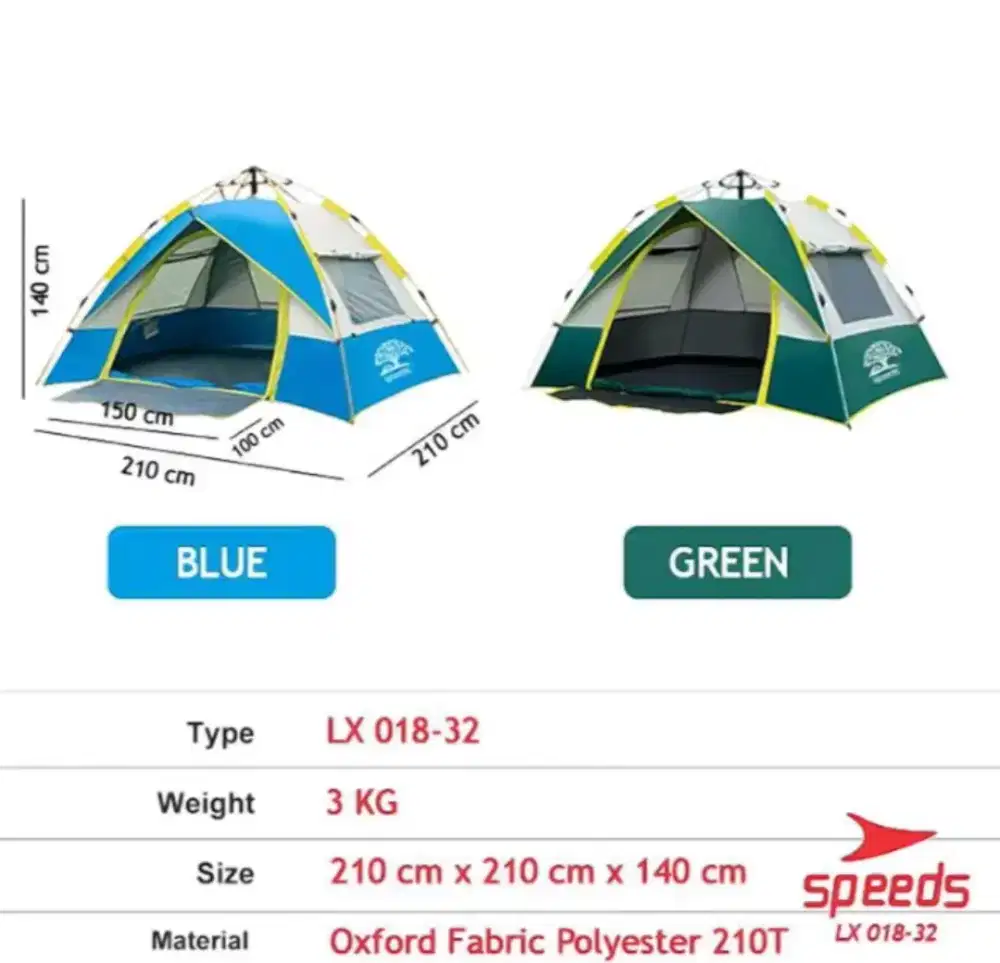 Tenda tracking pole tiang fly sheet