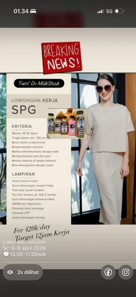 Info loker SPG SELING MOBILLE