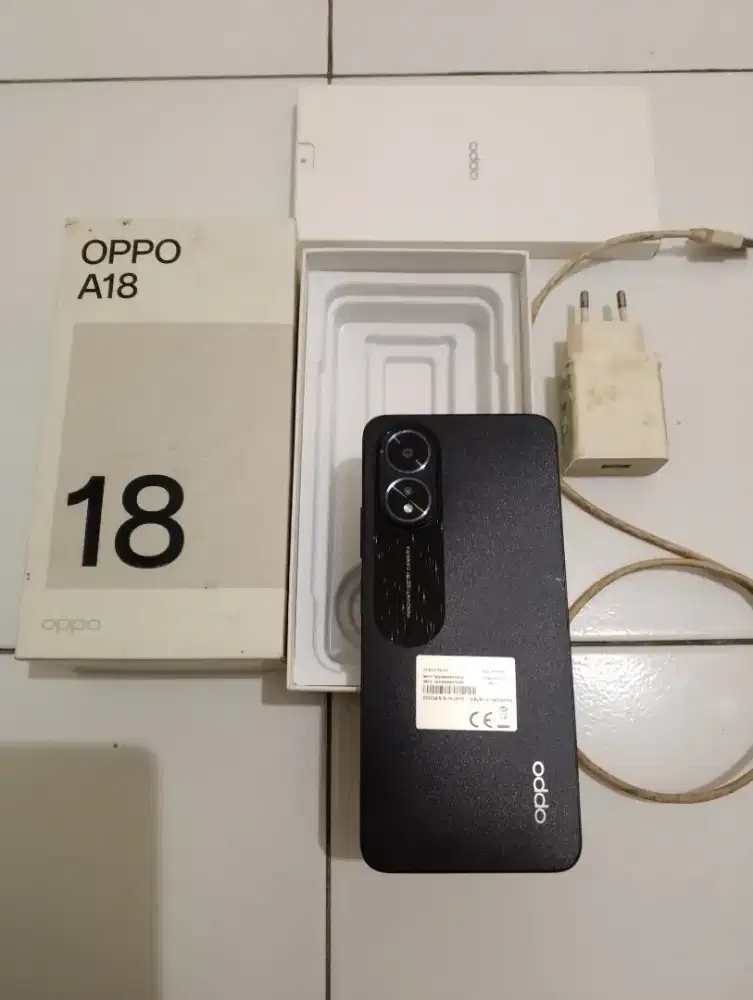 Oppo A18 Black Resmi 4/128 GB original Fullset