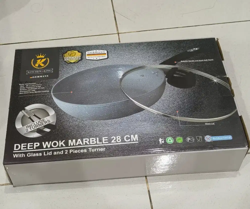 Jual Deep Wok Marble 28 cm