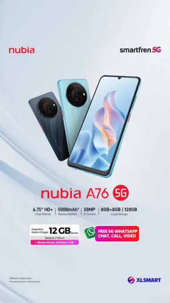 NUBIA A76 5G RAM 8/128GN, JARINGAN 5G, GARANSI RESMI, ANTI LEMOT!