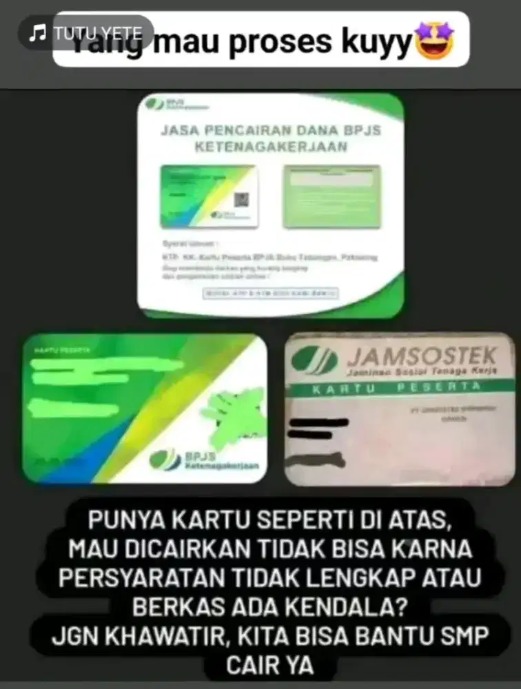 BPJS ketenagakerjaan, fee rendah dibantu sampai cair, modal KTP bisa