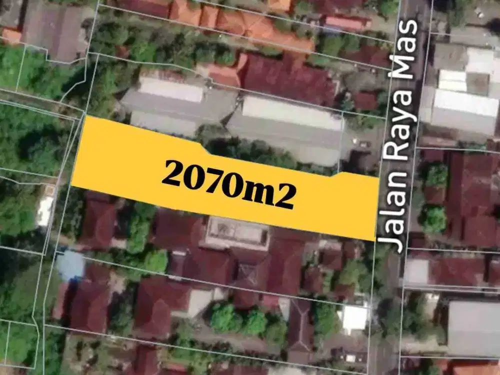 Tanah Komersial 2070m² Pinggir Jalan Raya Mas Ubud Bali