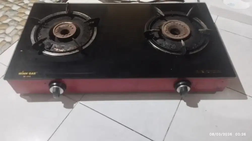 Kompor gas kaca tempered 2 tungku merk winngas