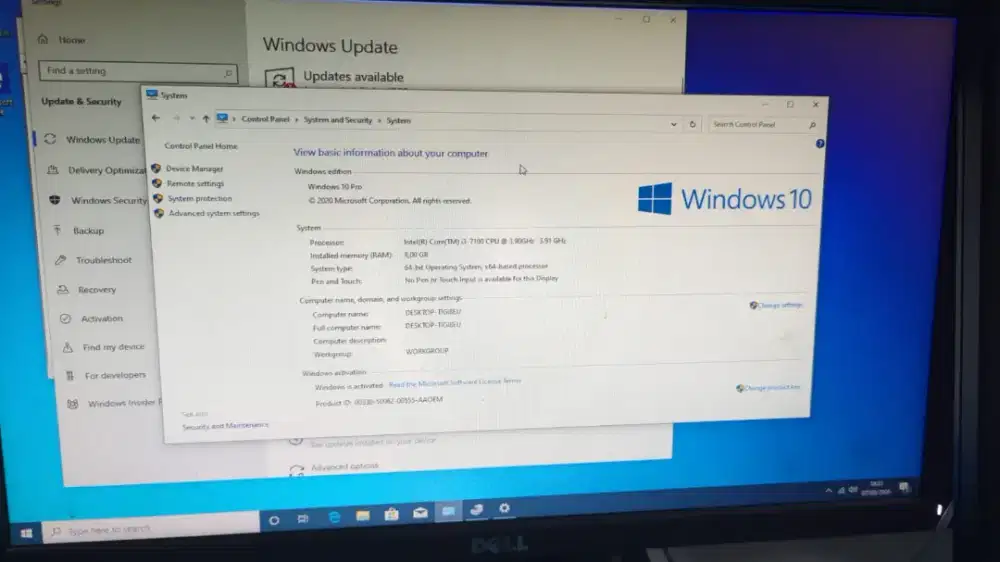 PC Lenovo Core i3 CPU 3,90 - 3,91 Ghz