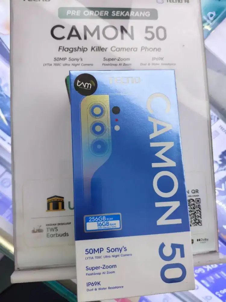 Tecno Camon 50 8GB+8GB/128GB ,Baru,Segel Box,Garansi Resmi,Original