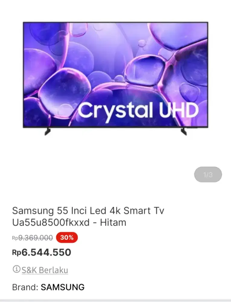 Tv samsung 55u8500 promo ramadhan