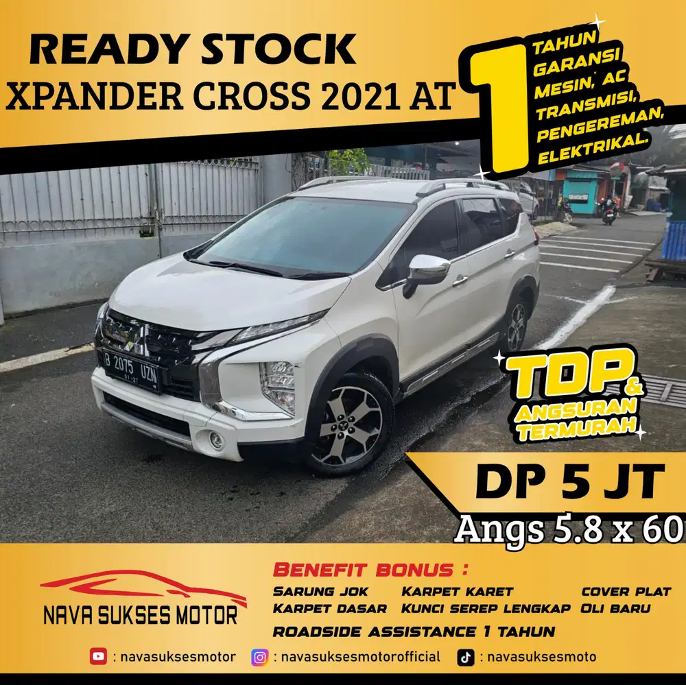 TDP 5 Jt Angs Termurah All New Xpander Cross 2021 Matic Putih Low Km