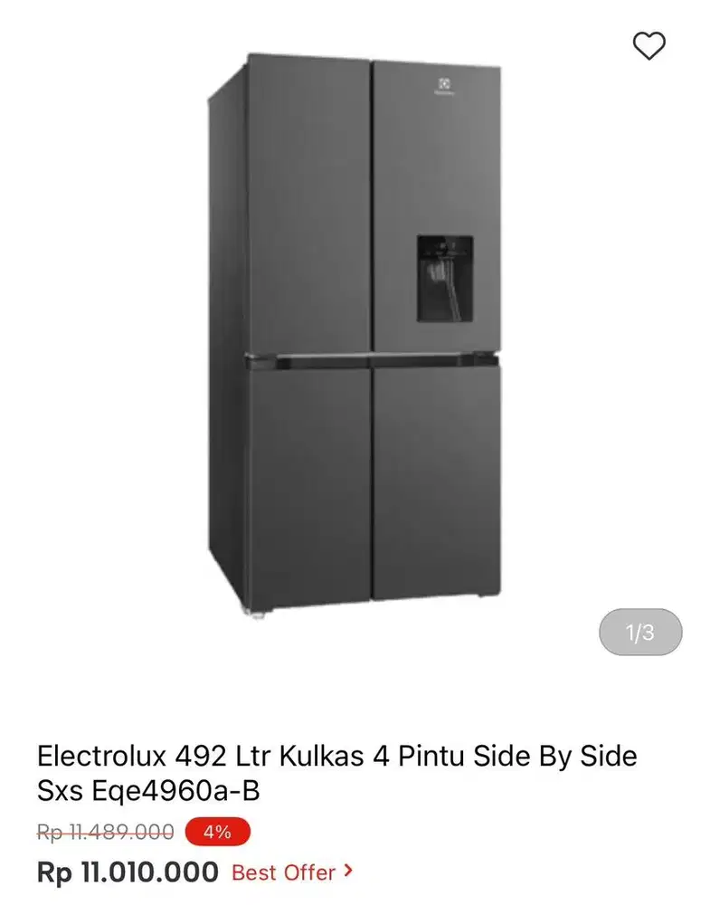 KULKAS ELECTROLUX MULTIDOOR 492liter