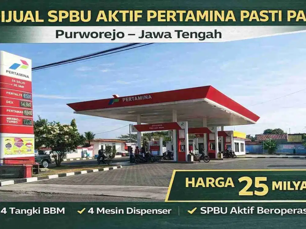 Dijual SPBU Aktif Pasti Pas Purworejo – Luas 3000 m², Investasi Strategis