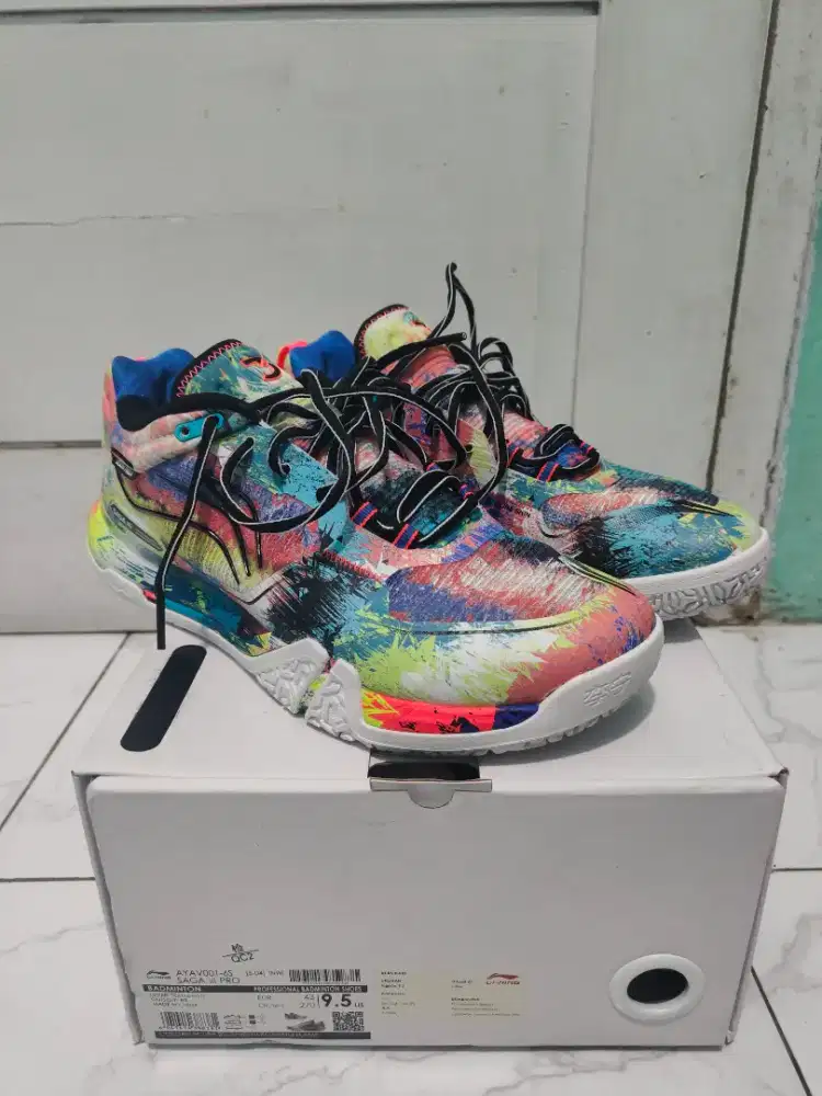 Sepatu Li-Ning Saga III Pro AYAV001-6S Limited Series Like New Komplit
