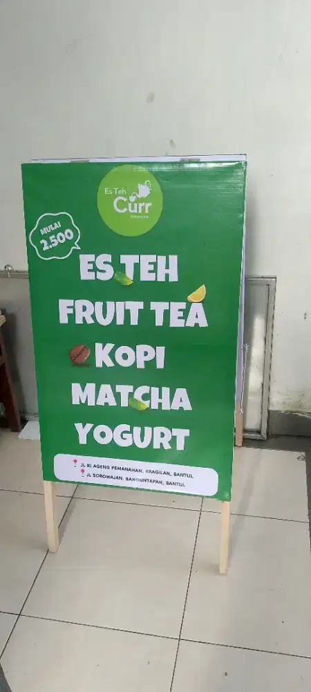 Standing Banner Segitiga, Banner, Neon Box, Papan Nama, Brosur, Nota