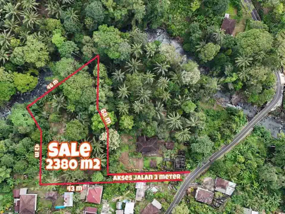 Dijual Tanah View Sungai Zona Perumahan Tabanan Bali