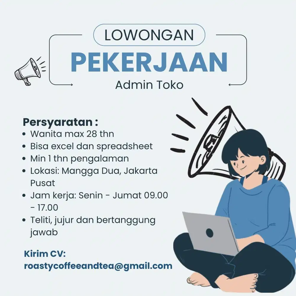 [WANITA] DICARI SEGERA ADMIN TOKO