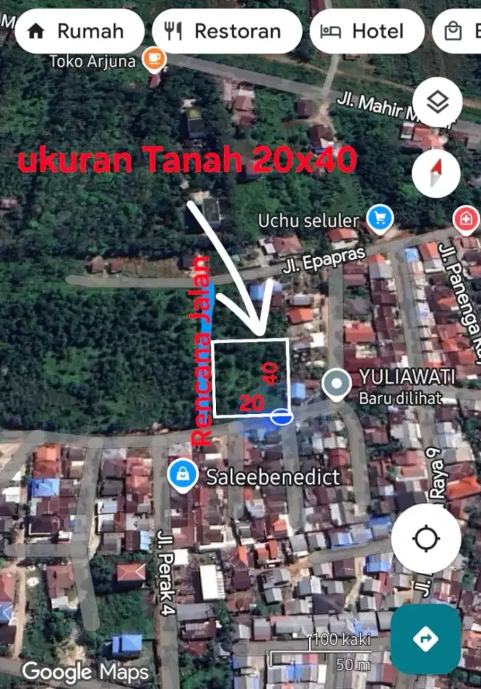 Jual Tanah SHM 20x40