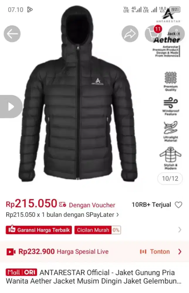 jaket gelembung antarestar