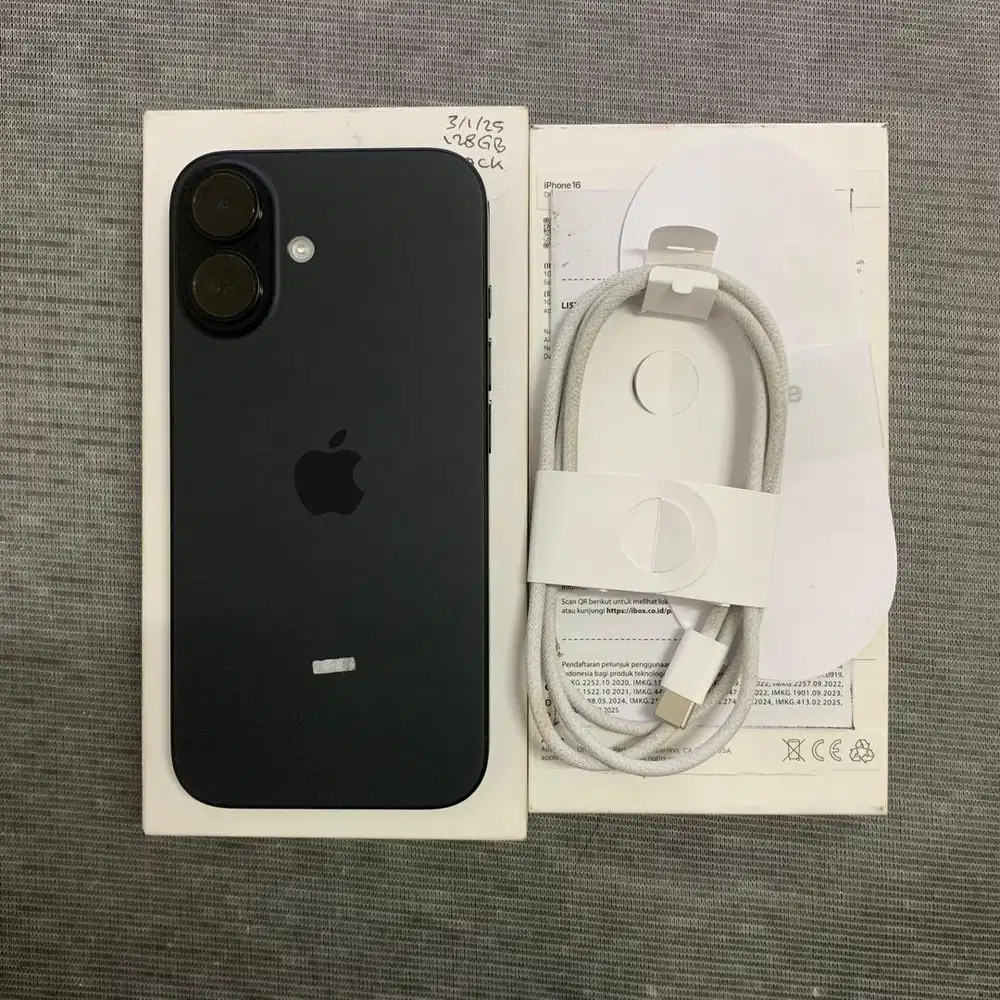IPhone 16 128 iBox bh 100 Cc 56 Garansi Resmi Januari 2027