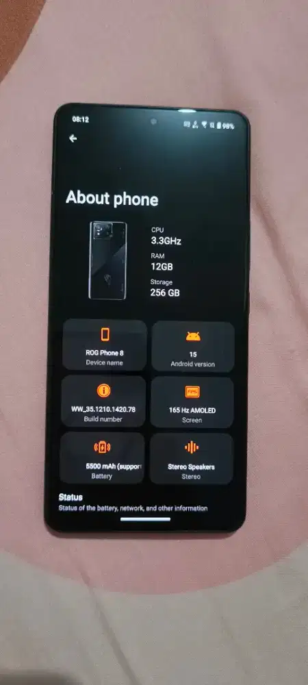 Asus ROG 8 black mulus 12/256 gb