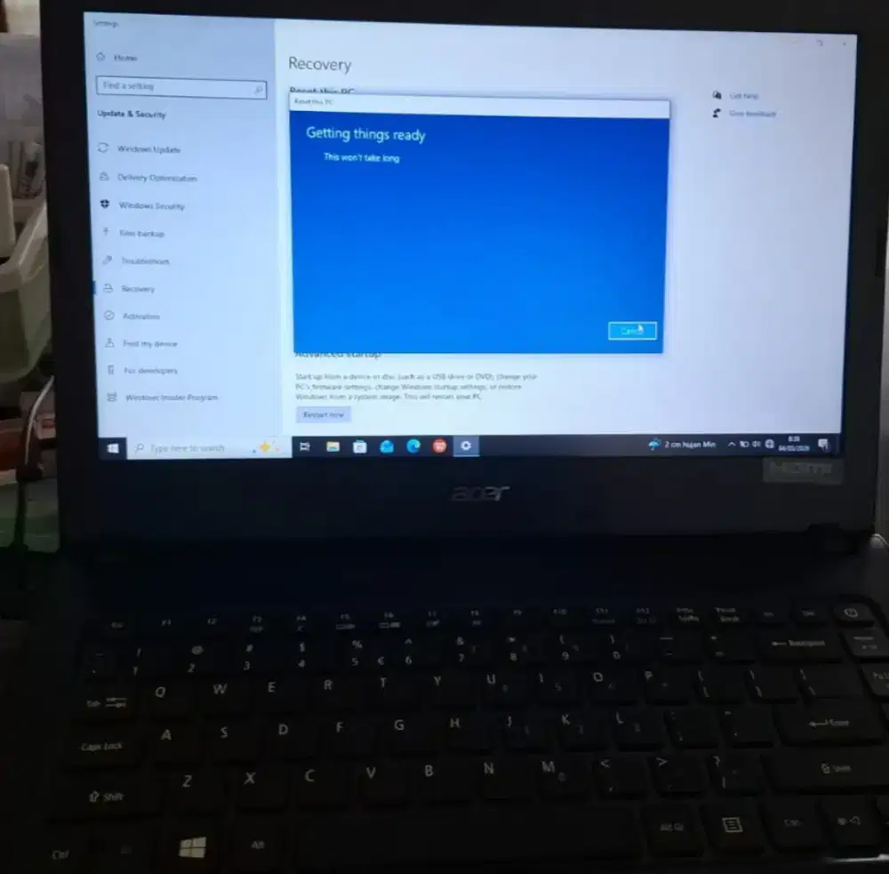 Laptop accer gen 7 core i3