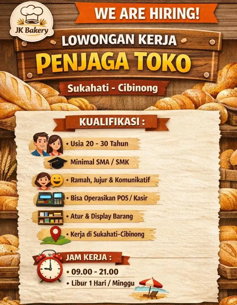 Kasir Penjaga Toko Bakery Oleh Oleh