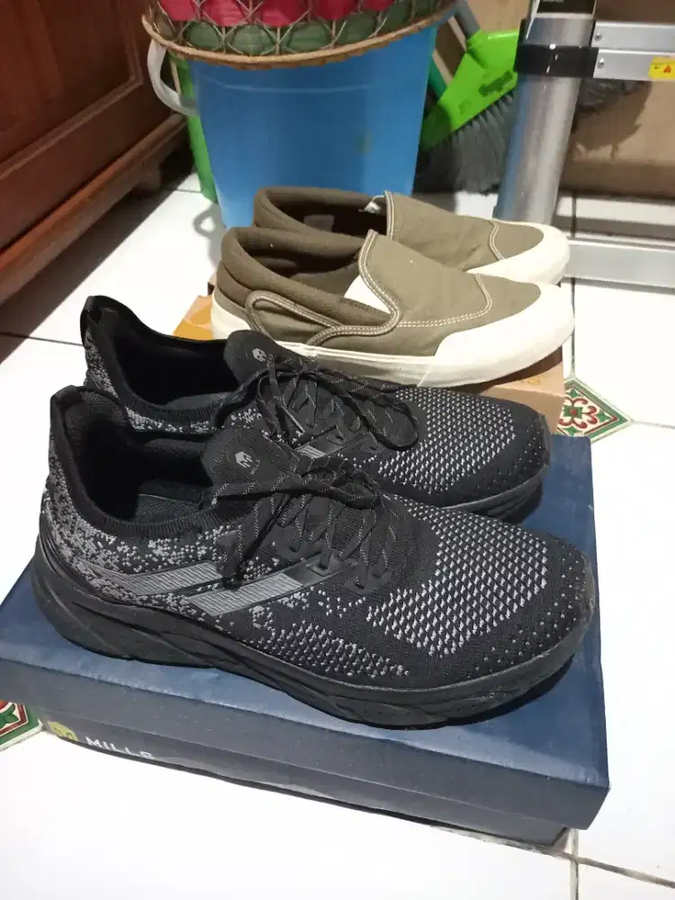 JUAL SEPAKET sepatu Mills Nanoknit & Patrobas Cloud Slip On