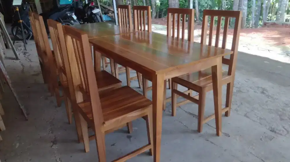 Meja kursi rumah makan kayu jati