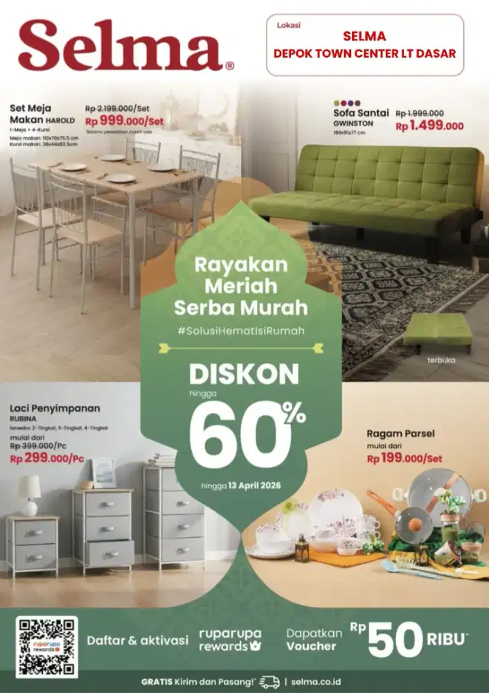 Obral sofa set bisa cicilan bunga 0%