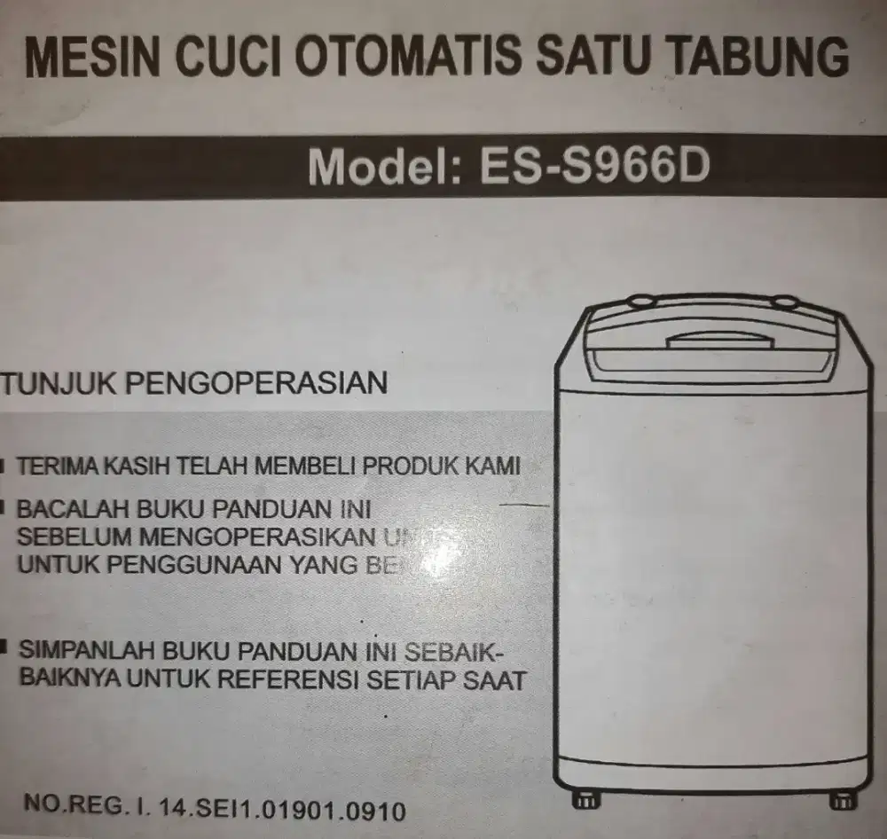 Mesin cuci top loading SHARP