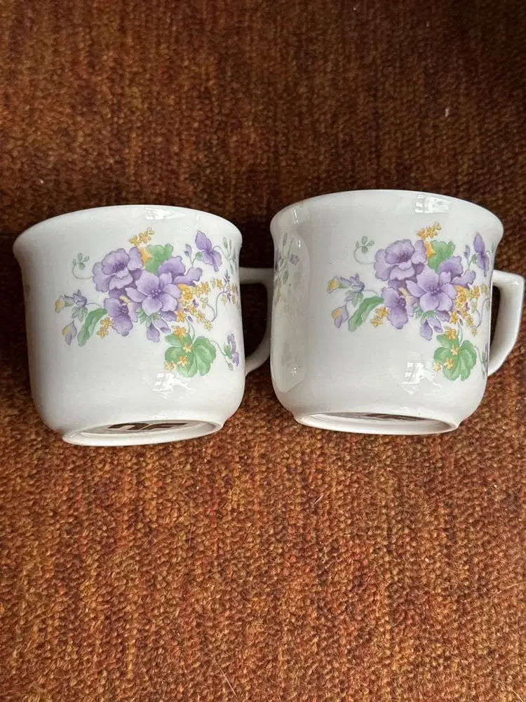 CANGKIR KOPI BUNGA UNGU BARU