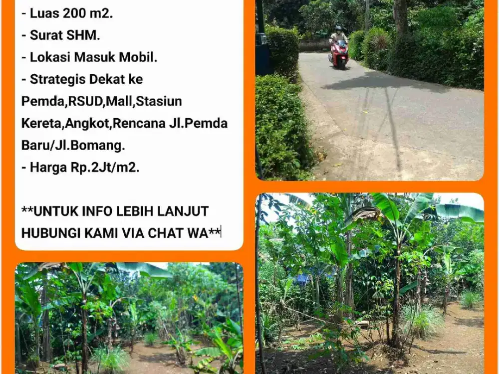 Tanah 200m2 SHM Siap Bangun Lokasi Strategis Dekat stasiun di Bojonggede-Bogor.