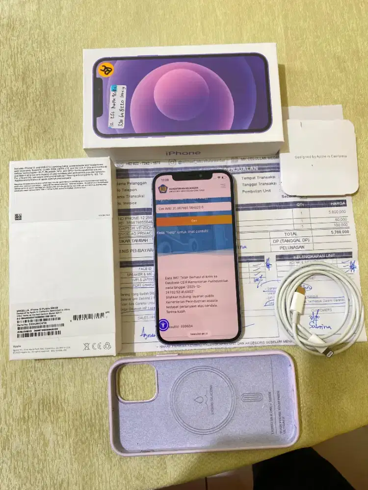 Iphone 12 256Gb beacukai mulus no minus fullset