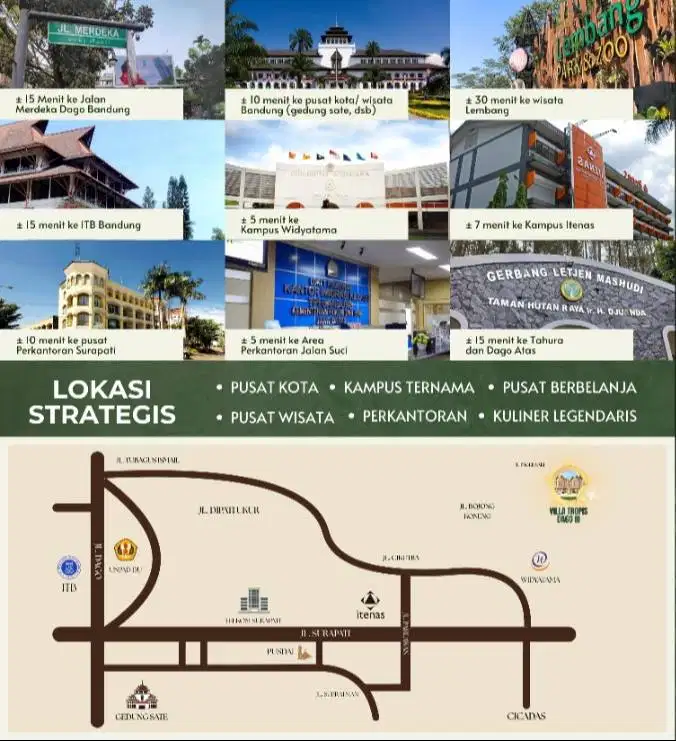 Villa Mewah 3 Lantai Downslope Dekat Gedung Sate Fasilitas Lengkap