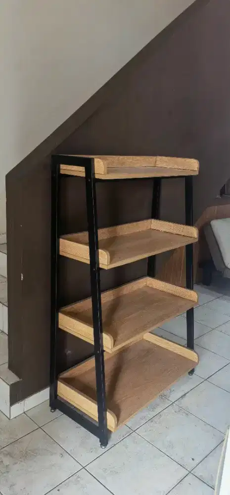 Rak Kayu Jati 4 Tingkat Kokoh dan Kuat Bisa Untuk Tempat Buku