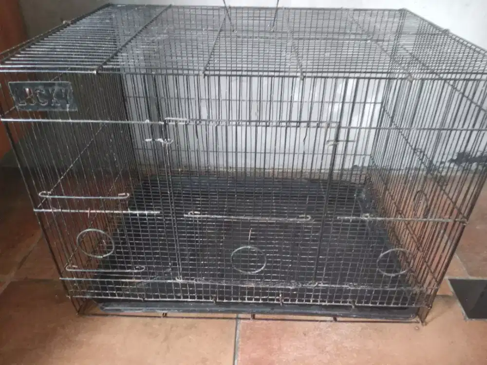 Kandang Besi Kotak Hitam Lucky