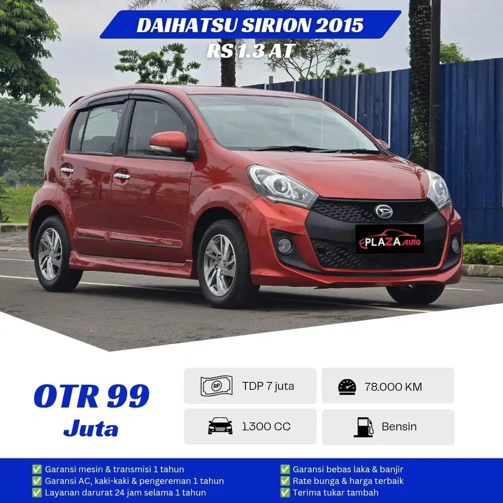 Daihatsu Sirion 2015 RS 1.3 Automatic Mobil siap pakai dan bergaransi