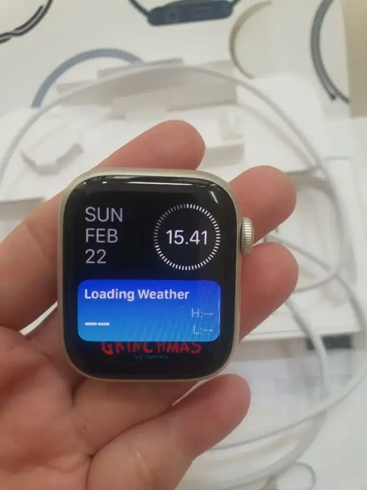 Apple watch 9 41mm starlight lengkap grs inter hongkong istimewa