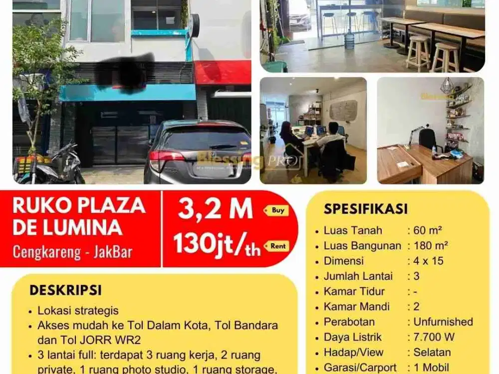 Disewakan ruko De lumina jakarta barat
