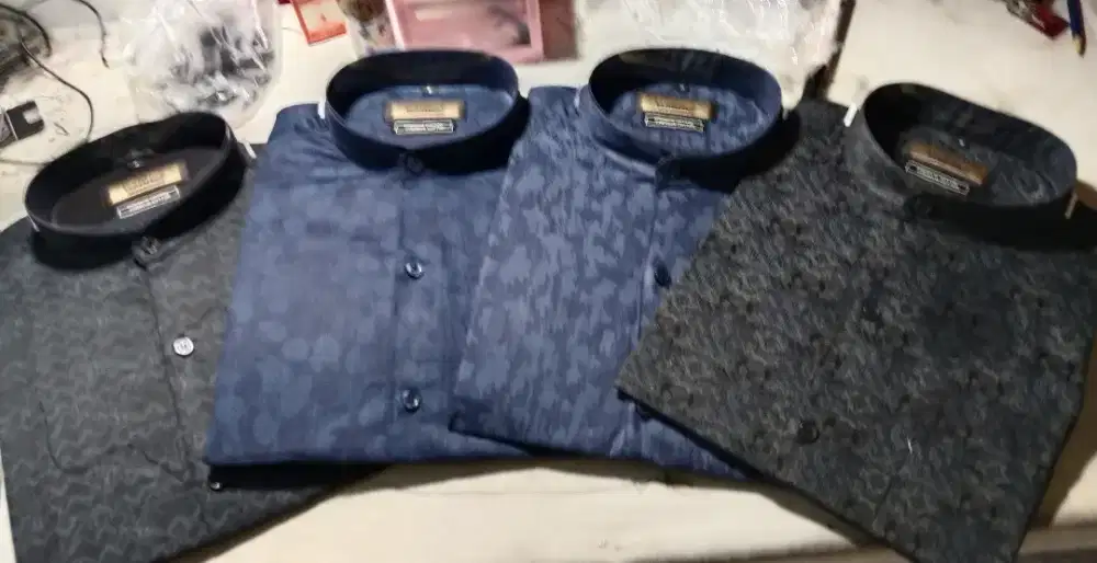 Baju kemeja koko motif tangan pendek