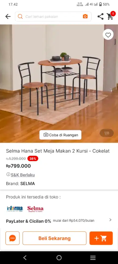 PROMO !! SELMA HANA SET MEJA MAKAN