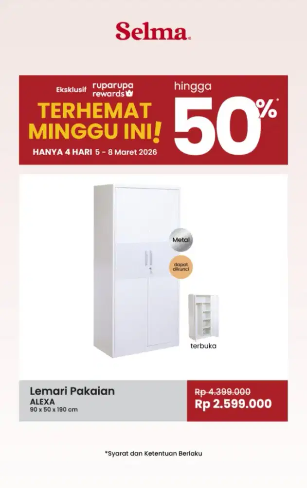 Kredit lemari 2 pintu hanya dengan KTP