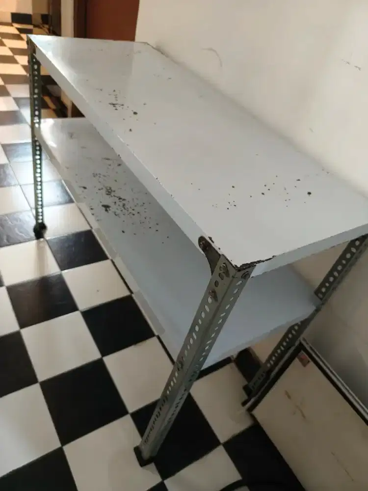 Meja rak besi 100 cm x 40 cm tinggi 75cm